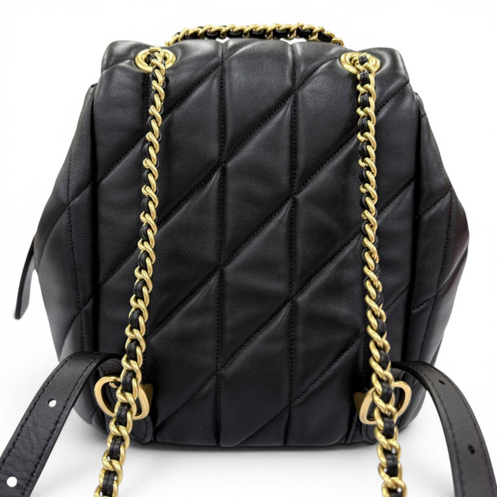 Excellent COACH Backpack Daypack Tabby Quilted leather chain shoulder CU076