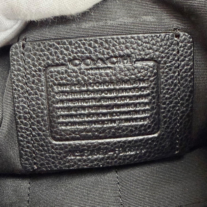 Great COACH Backpack Daypack Hudson Logo leather patch black leather mens F36811