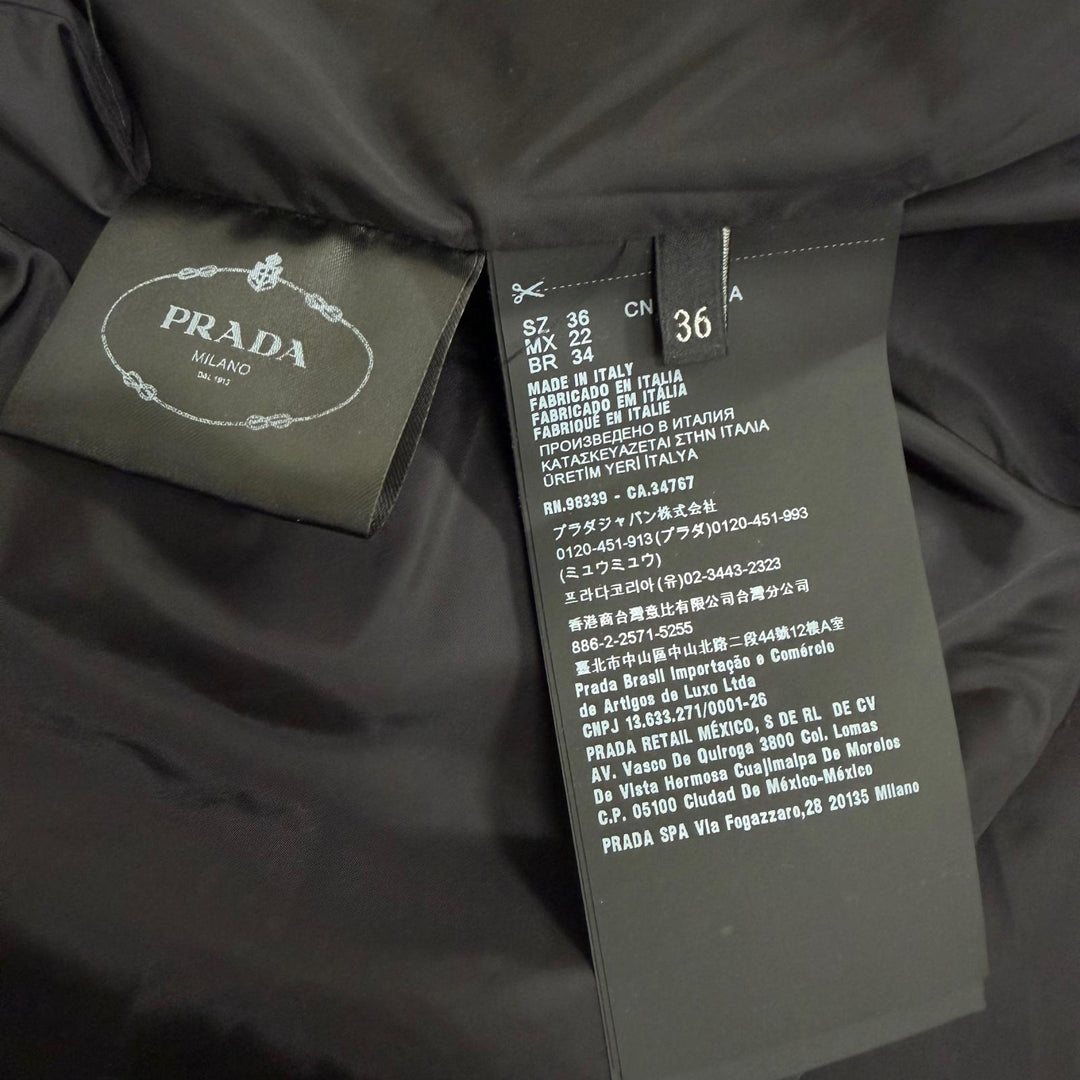 Great PRADA Blouson Triangle logo black Virgin wool mens IT 36