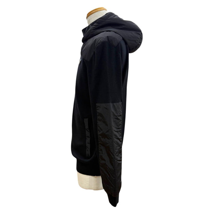 Great PRADA hoodie Triangle Logo Hooded Zip-Up Knit Nylon Jacket 52 UMG107
