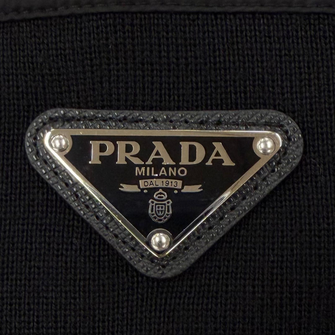 Great PRADA hoodie Triangle Logo Hooded Zip-Up Knit Nylon Jacket 52 UMG107