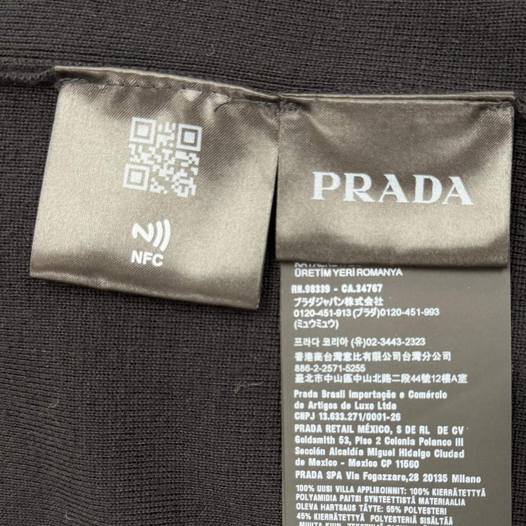 Great PRADA hoodie Triangle Logo Hooded Zip-Up Knit Nylon Jacket 52 UMG107