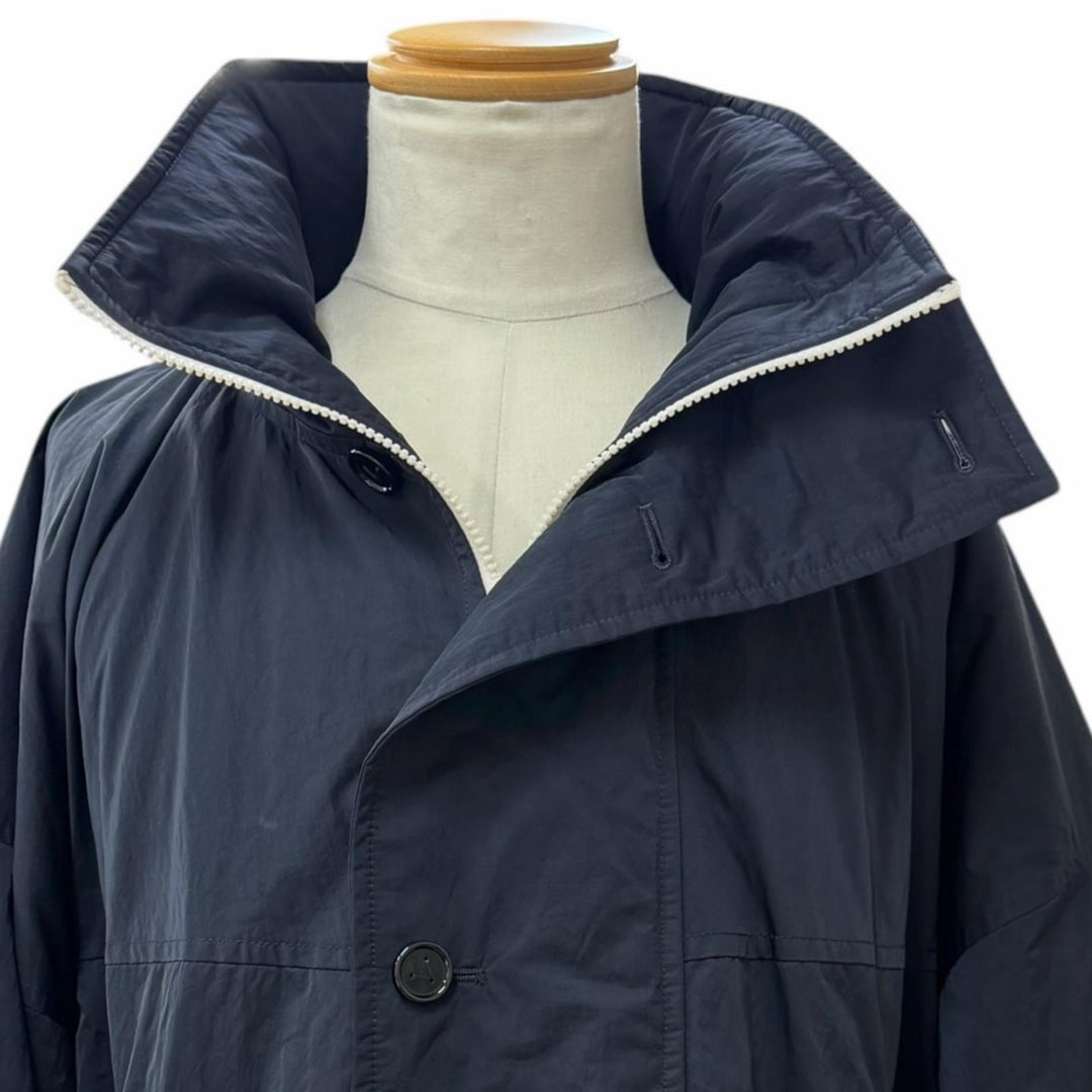Great BOTTEGAVENETA coat Hooded double-zip padded hoodie Navy mens XS 752734