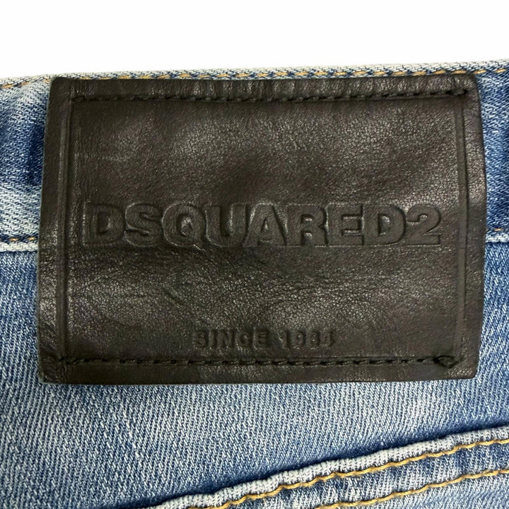 Discounted Great DSQUARED2 Denim pants Distressed finish, ICON logo Indigo blue