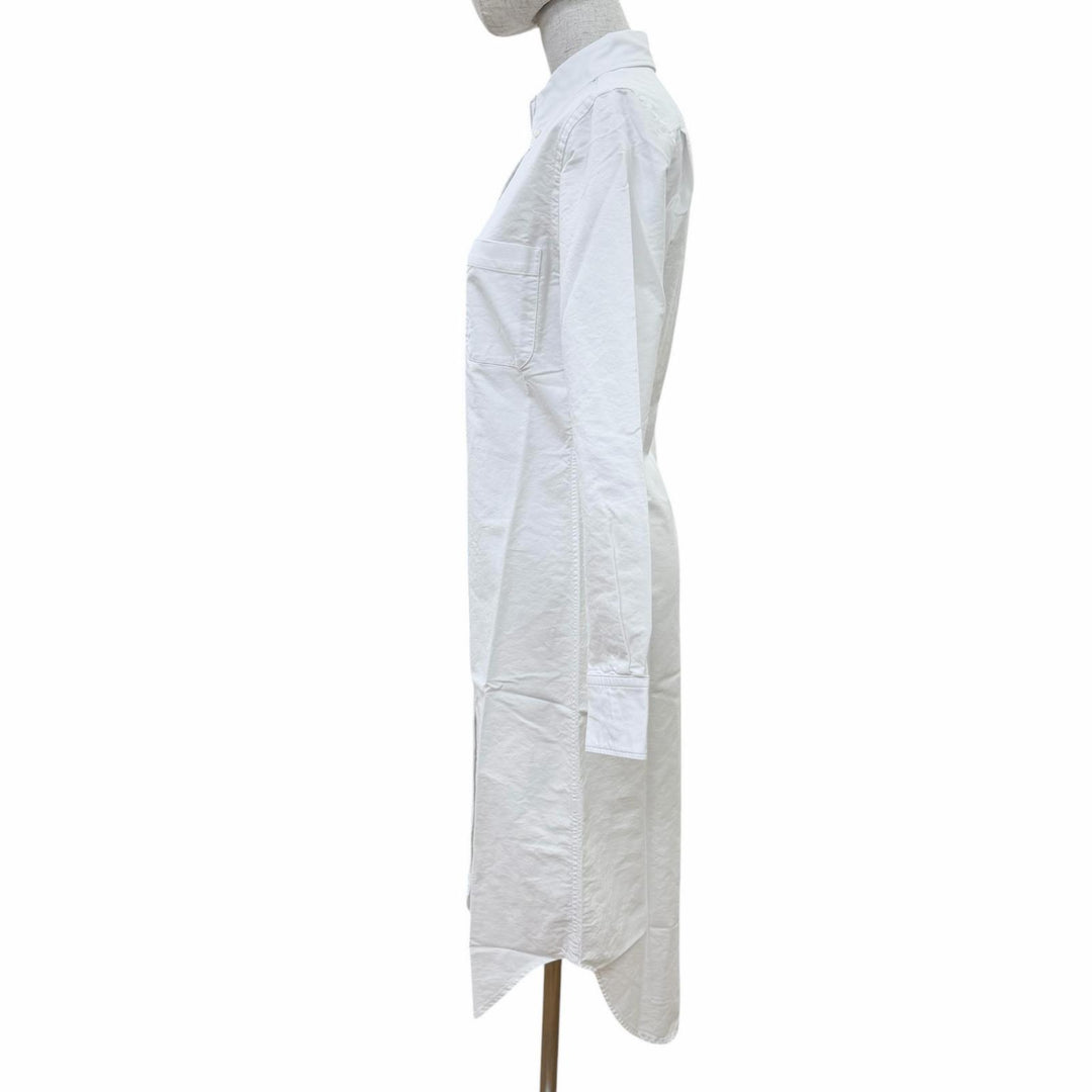 Excellent THOM BROWNE one piece Long-length, long-sleeved shirt white 40 FDS001A