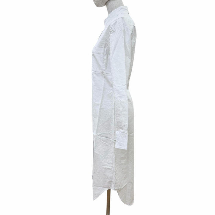 Excellent THOM BROWNE one piece Long-length, long-sleeved shirt white 40 FDS001A