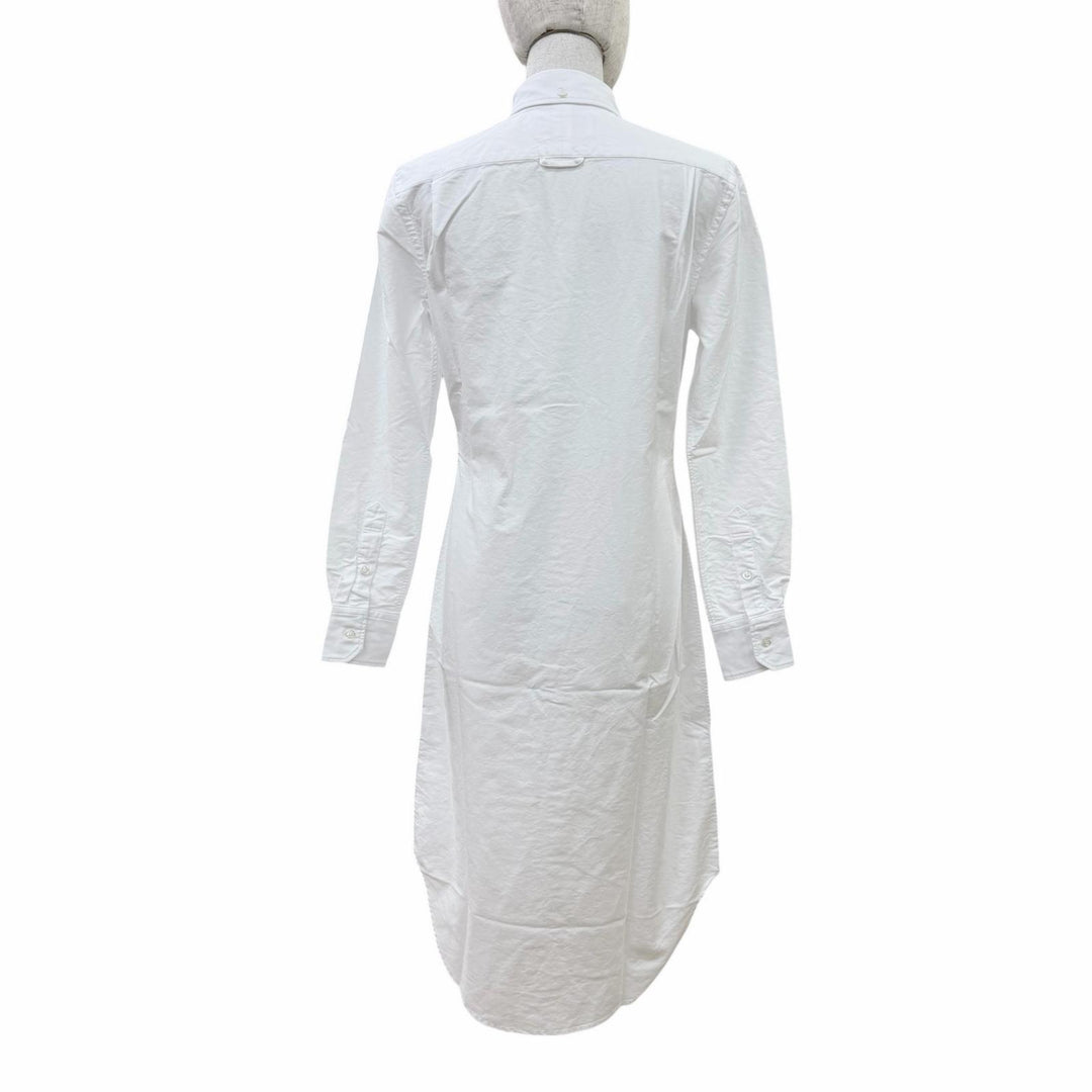 Excellent THOM BROWNE one piece Long-length, long-sleeved shirt white 40 FDS001A
