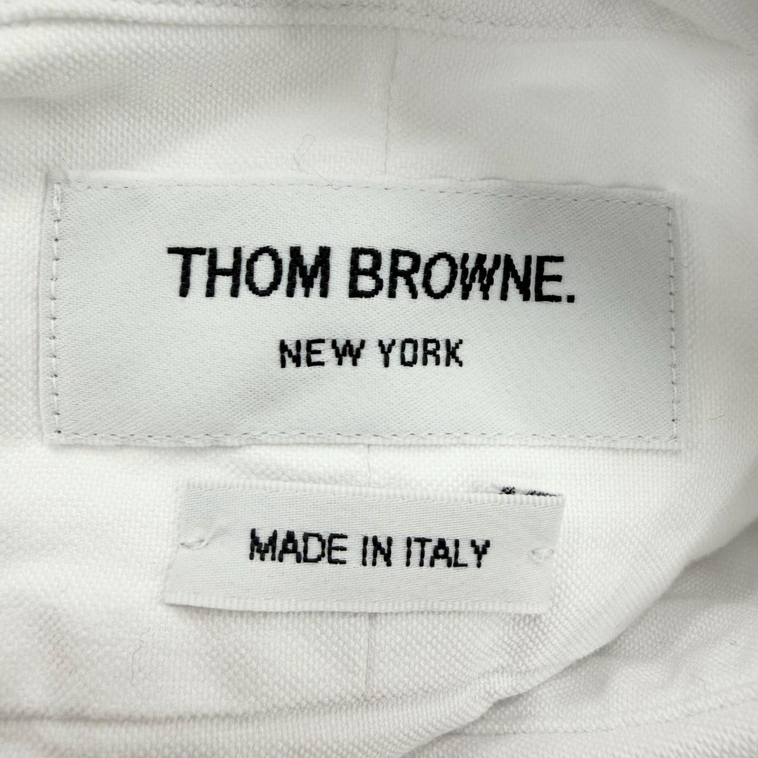 Excellent THOM BROWNE one piece Long-length, long-sleeved shirt white 40 FDS001A