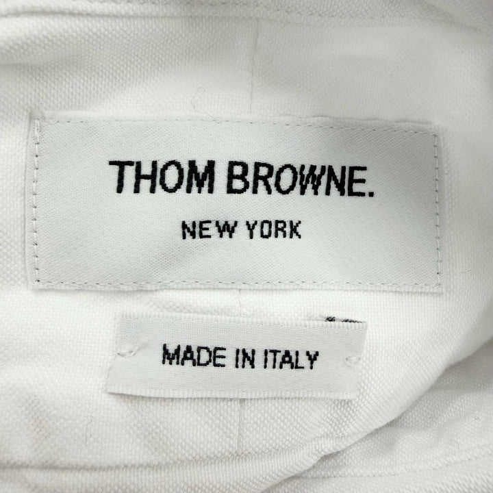 Excellent THOM BROWNE one piece Long-length, long-sleeved shirt white 40 FDS001A