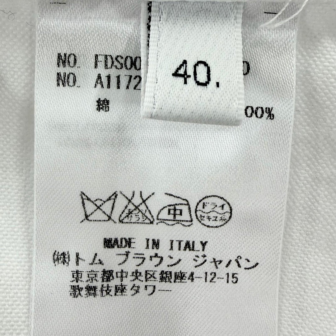 Excellent THOM BROWNE one piece Long-length, long-sleeved shirt white 40 FDS001A