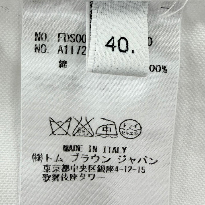 Excellent THOM BROWNE one piece Long-length, long-sleeved shirt white 40 FDS001A