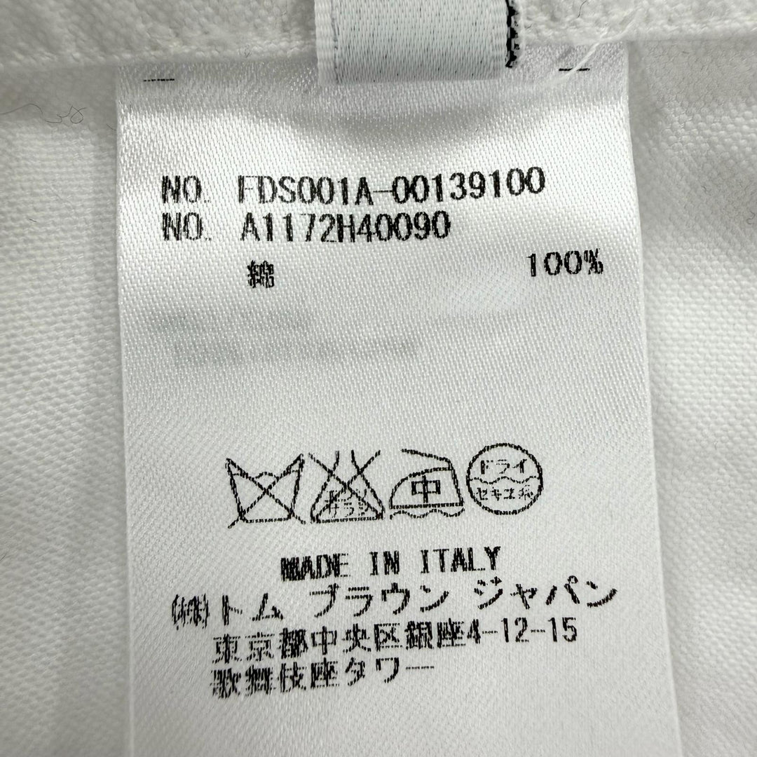 Excellent THOM BROWNE one piece Long-length, long-sleeved shirt white 40 FDS001A