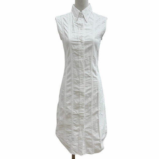 Excellent THOM BROWNE one piece Lace-up sleeveless white cotton Women 38 FDS766A