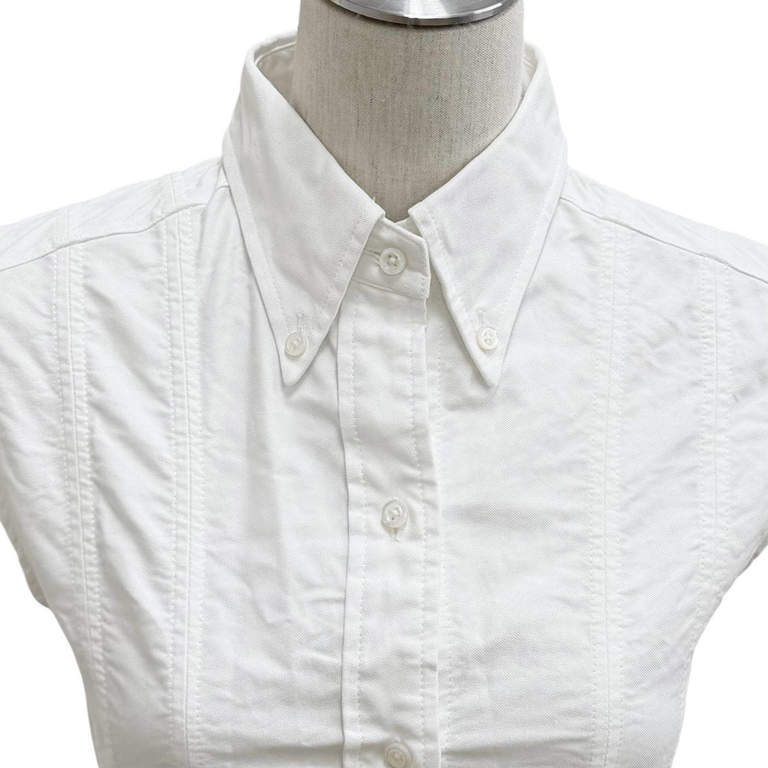 Excellent THOM BROWNE one piece Lace-up sleeveless white cotton Women 38 FDS766A