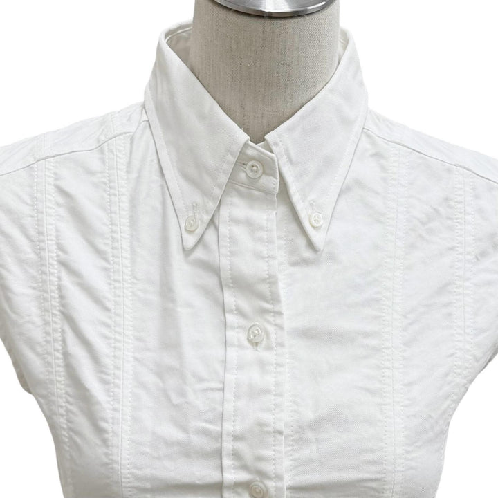 Excellent THOM BROWNE one piece Lace-up sleeveless white cotton Women 38 FDS766A