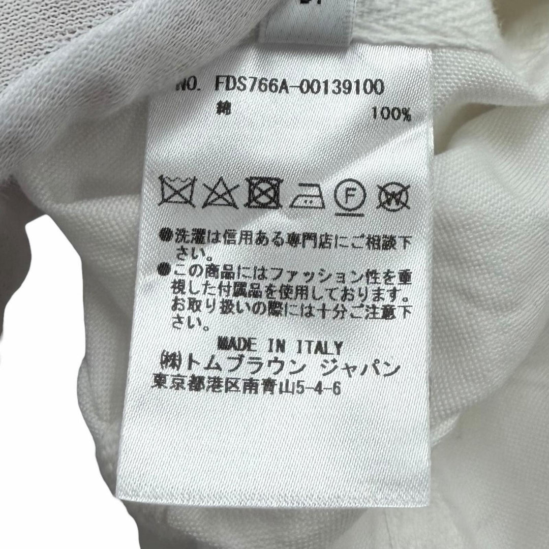 Excellent THOM BROWNE one piece Lace-up sleeveless white cotton Women 38 FDS766A