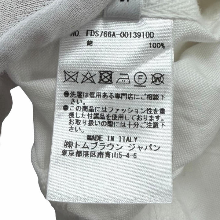 Excellent THOM BROWNE one piece Lace-up sleeveless white cotton Women 38 FDS766A