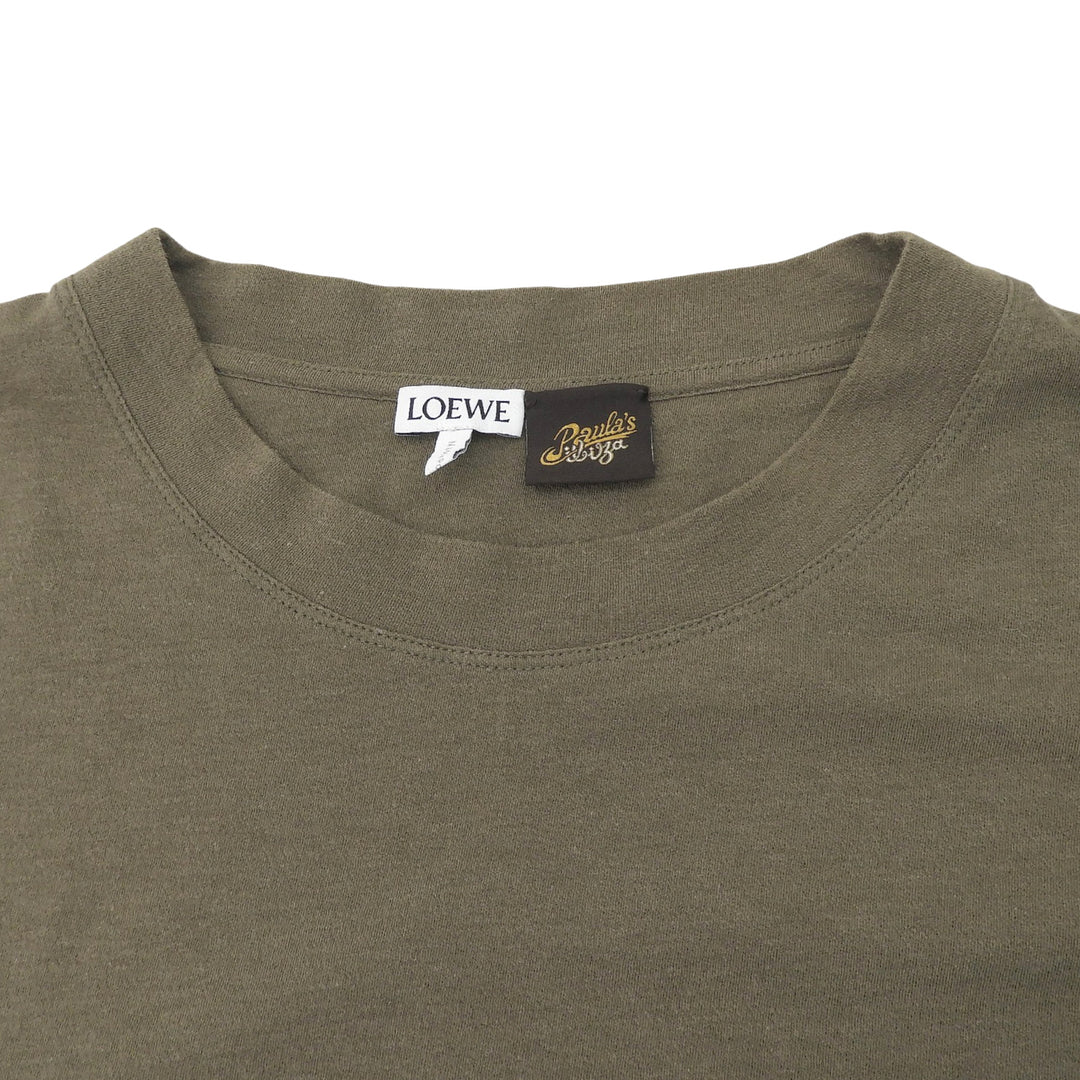 Great LOEWE×Paulas Ibiza Short sleeve T-shirt anagram khaki mens XXL H616Y22X56