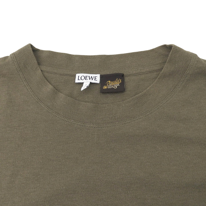 Great LOEWE×Paulas Ibiza Short sleeve T-shirt anagram khaki mens XXL H616Y22X56