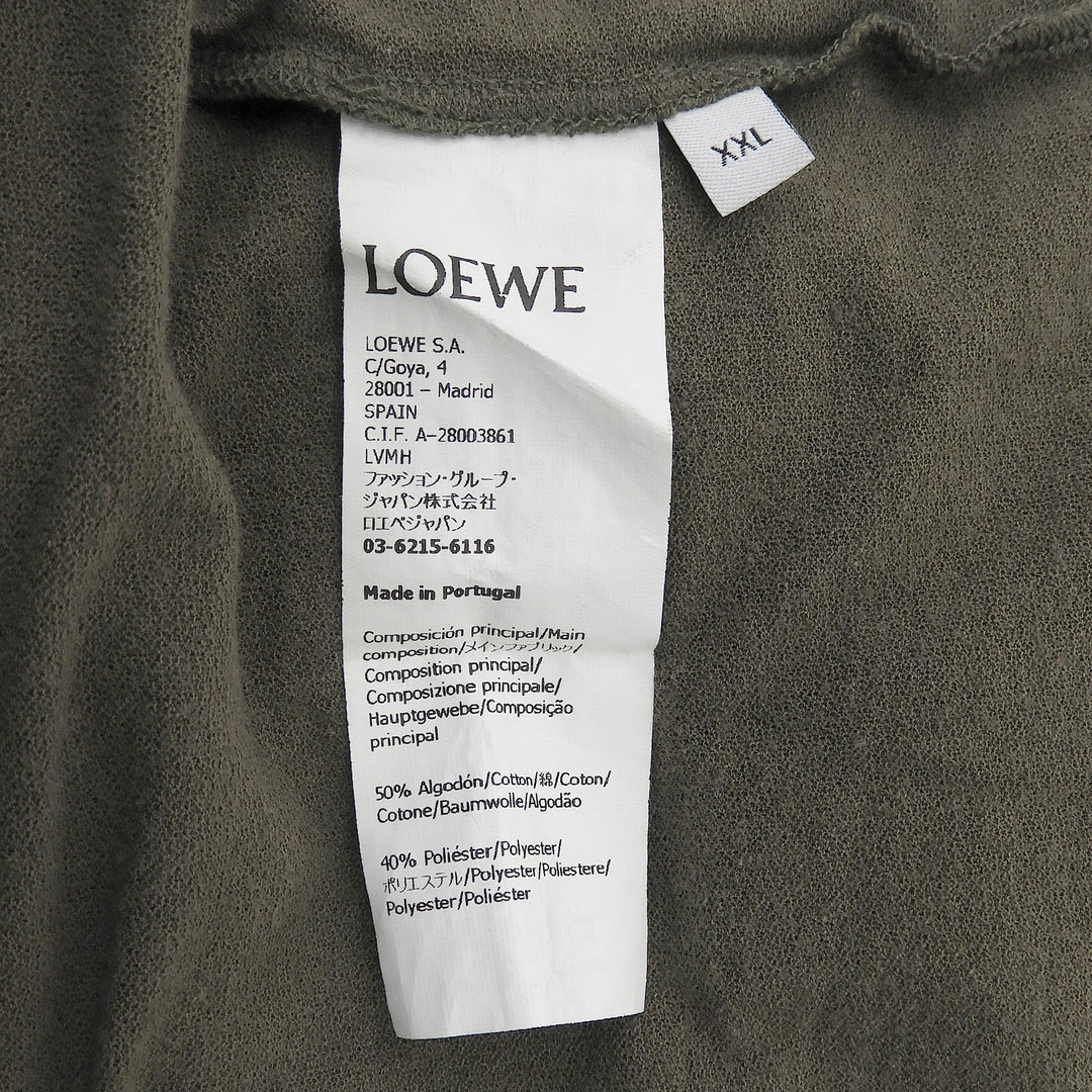 Great LOEWE×Paulas Ibiza Short sleeve T-shirt anagram khaki mens XXL H616Y22X56