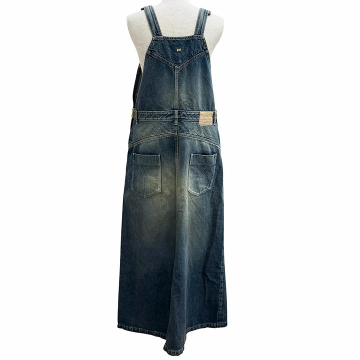Excellent mina perhonen one piece always denim Indigo blue cotton 38 dn5301