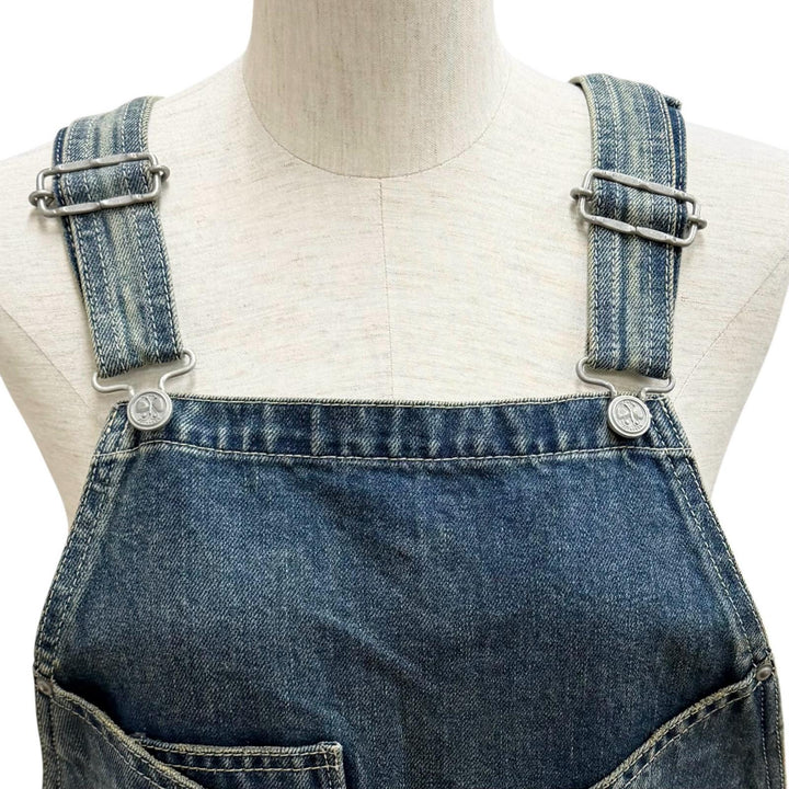 Excellent mina perhonen one piece always denim Indigo blue cotton 38 dn5301