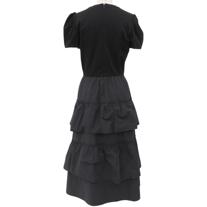Great BORDERS at BALCONY Tiered docking dress black 38 BD2111P-2E-03