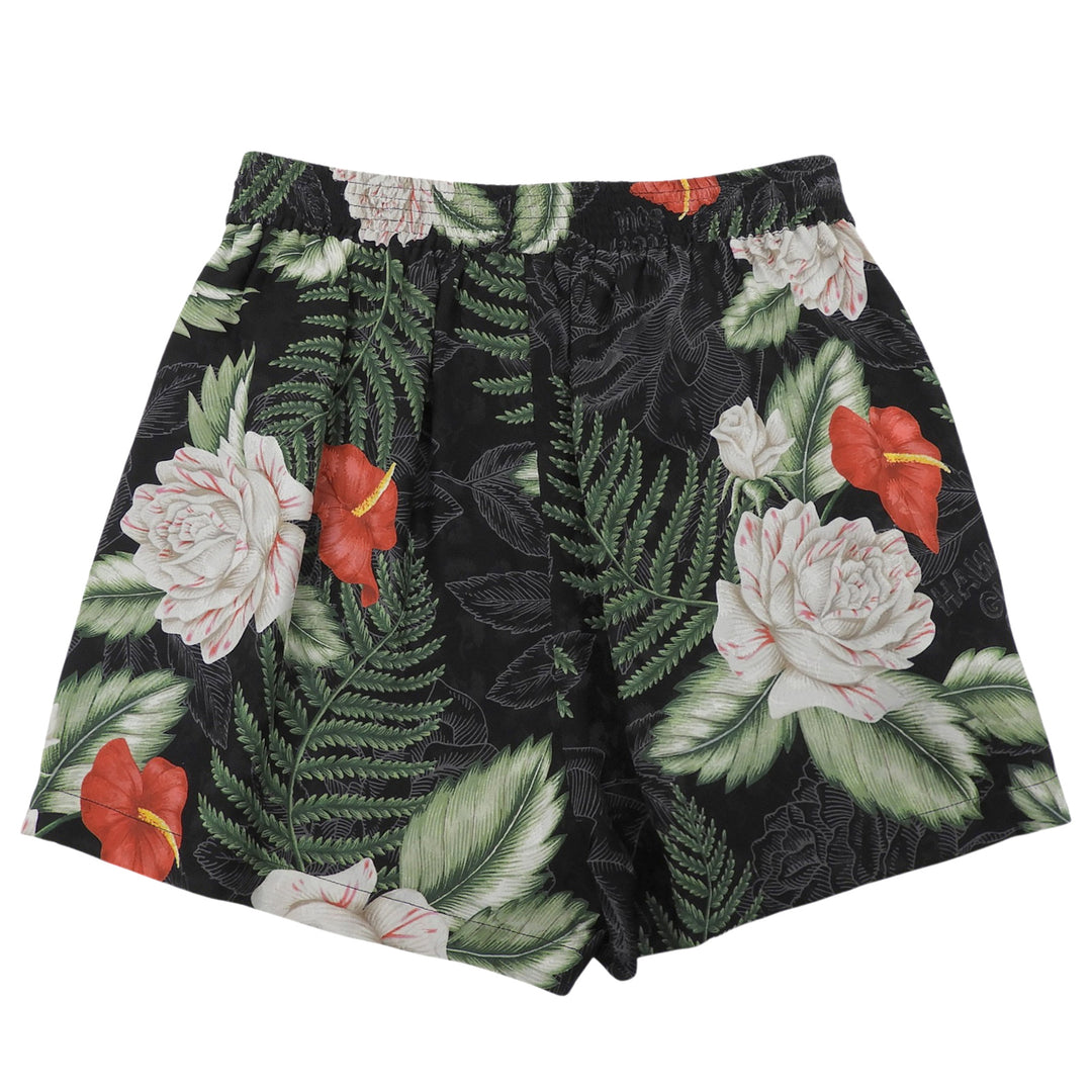 Excellent GUCCI Button Hawaiian Print Shorts Multi silk Women 36 619508