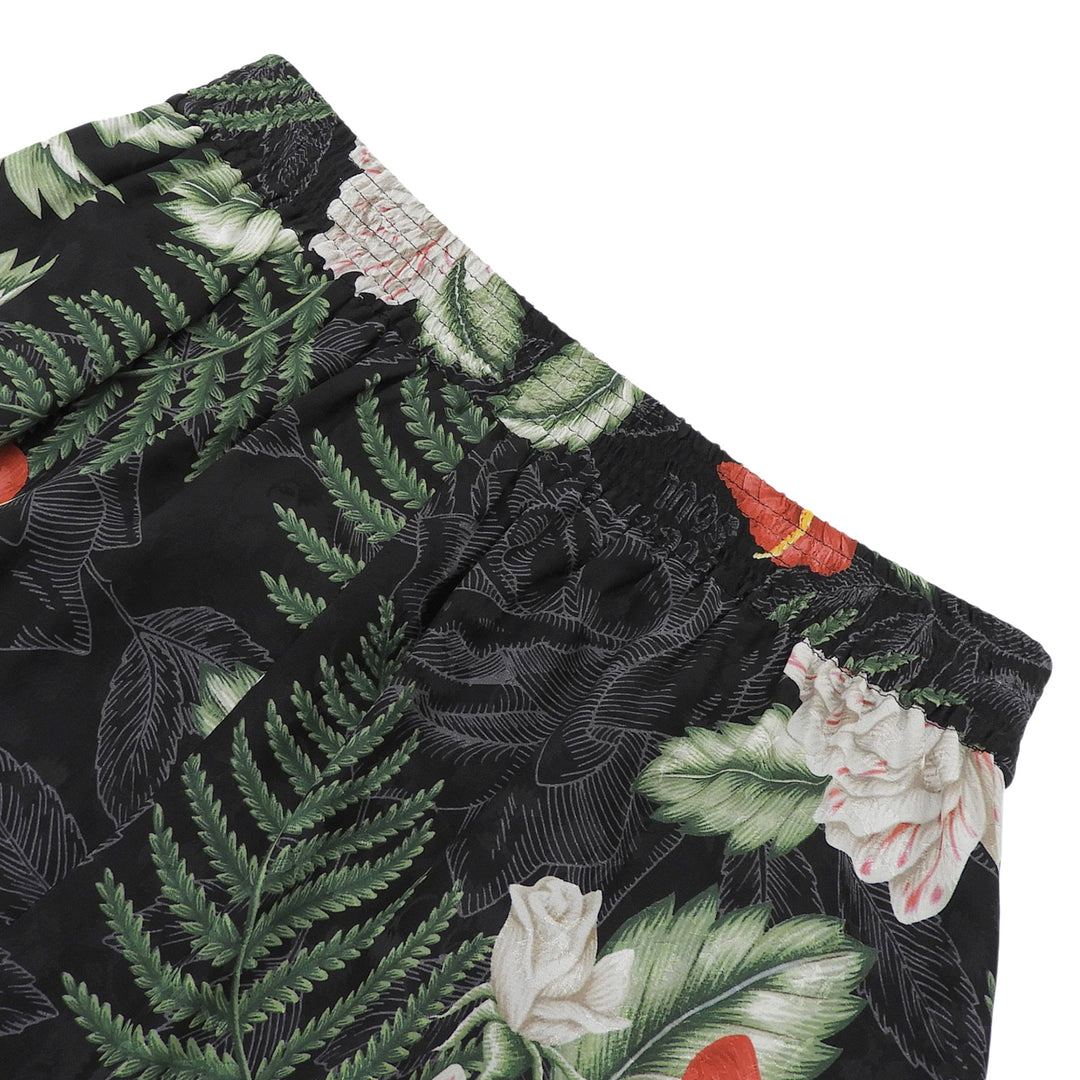 Excellent GUCCI Button Hawaiian Print Shorts Multi silk Women 36 619508
