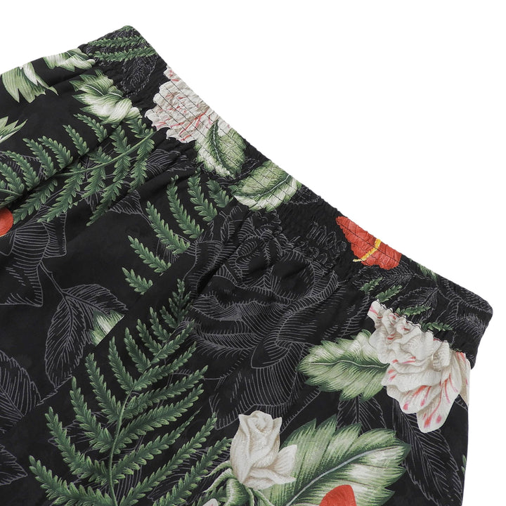 Excellent GUCCI Button Hawaiian Print Shorts Multi silk Women 36 619508