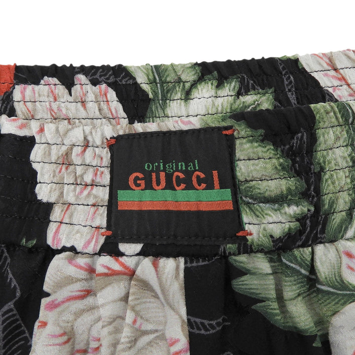 Excellent GUCCI Button Hawaiian Print Shorts Multi silk Women 36 619508