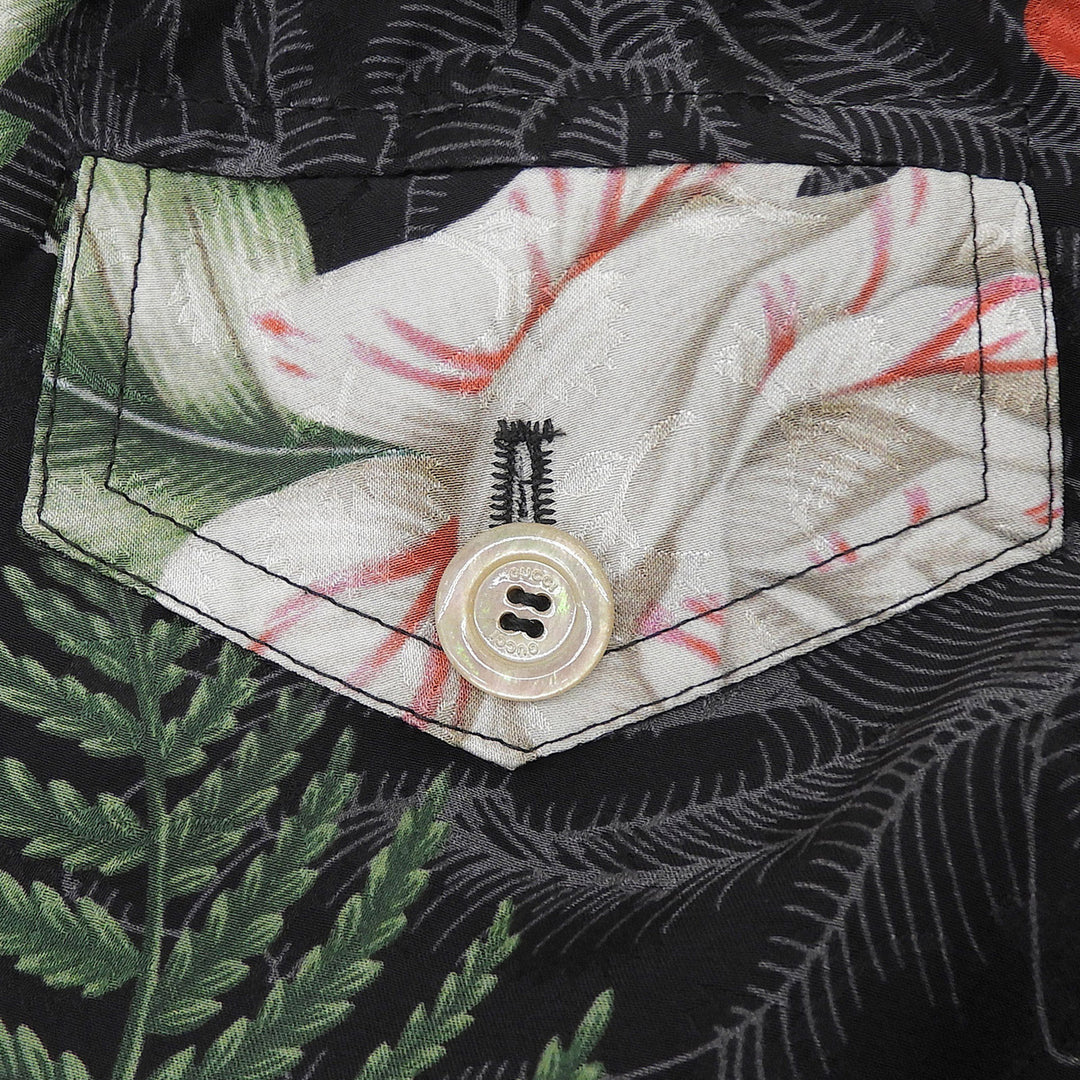 Excellent GUCCI Button Hawaiian Print Shorts Multi silk Women 36 619508