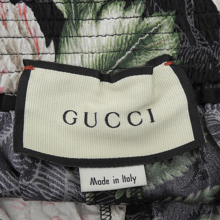 Excellent GUCCI Button Hawaiian Print Shorts Multi silk Women 36 619508