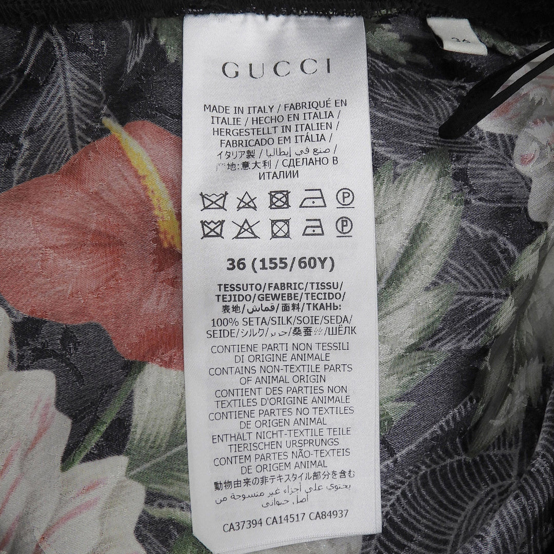 Excellent GUCCI Button Hawaiian Print Shorts Multi silk Women 36 619508