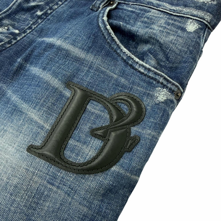 Great DSQUARED2 Denim pants Skater Jean D2 logo leather patch