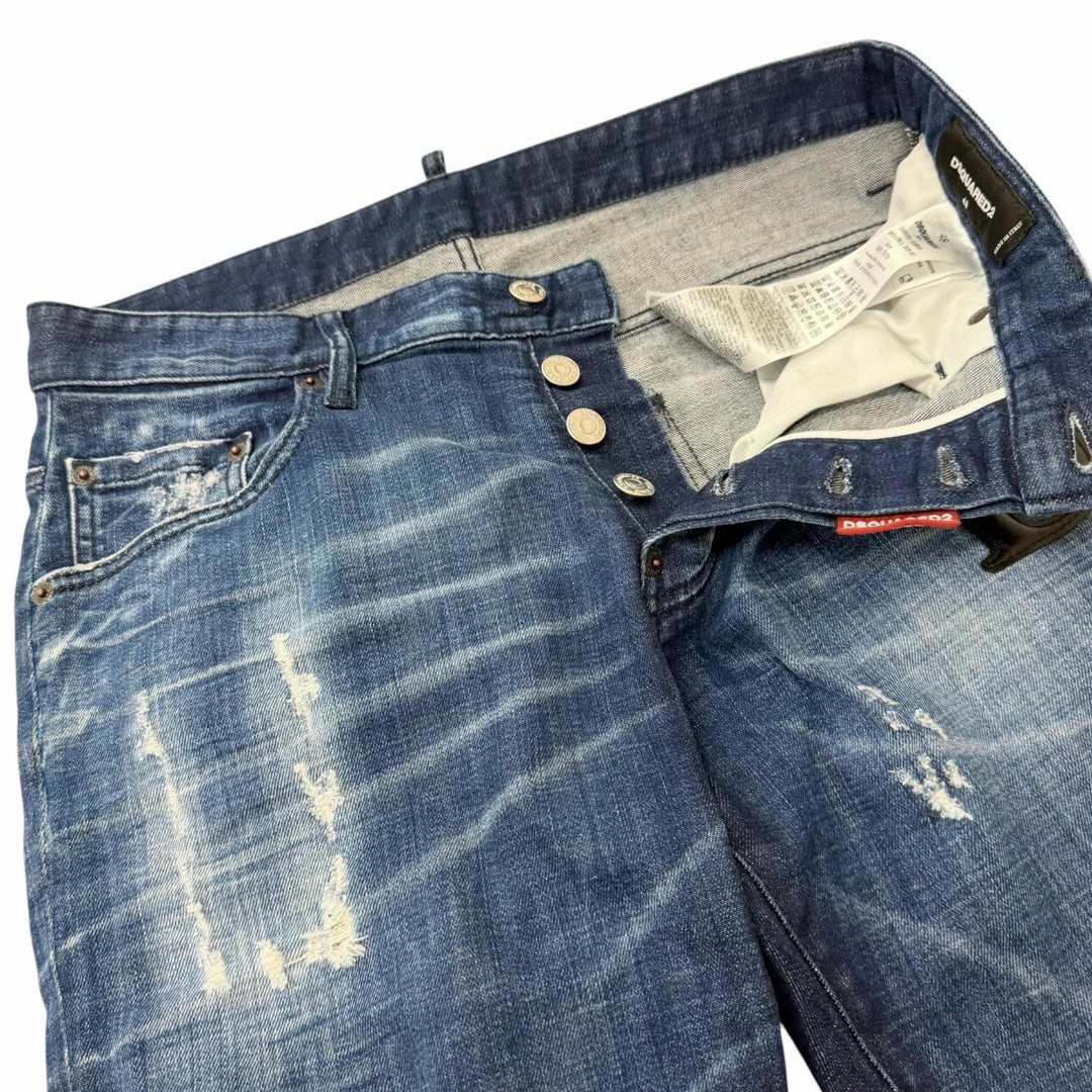 Great DSQUARED2 Denim pants Skater Jean D2 logo leather patch