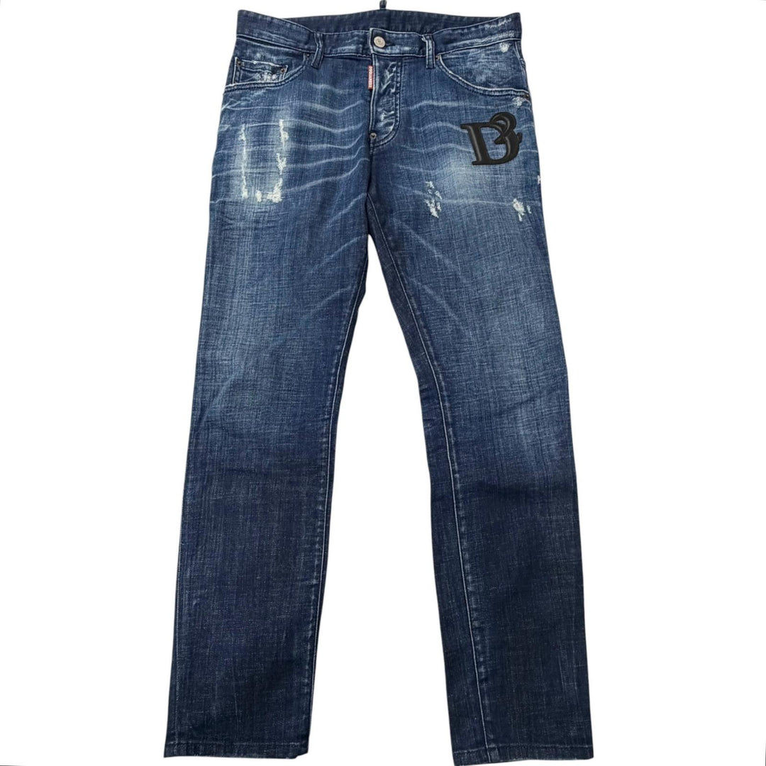 Great DSQUARED2 Denim pants Skater Jean D2 logo leather patch