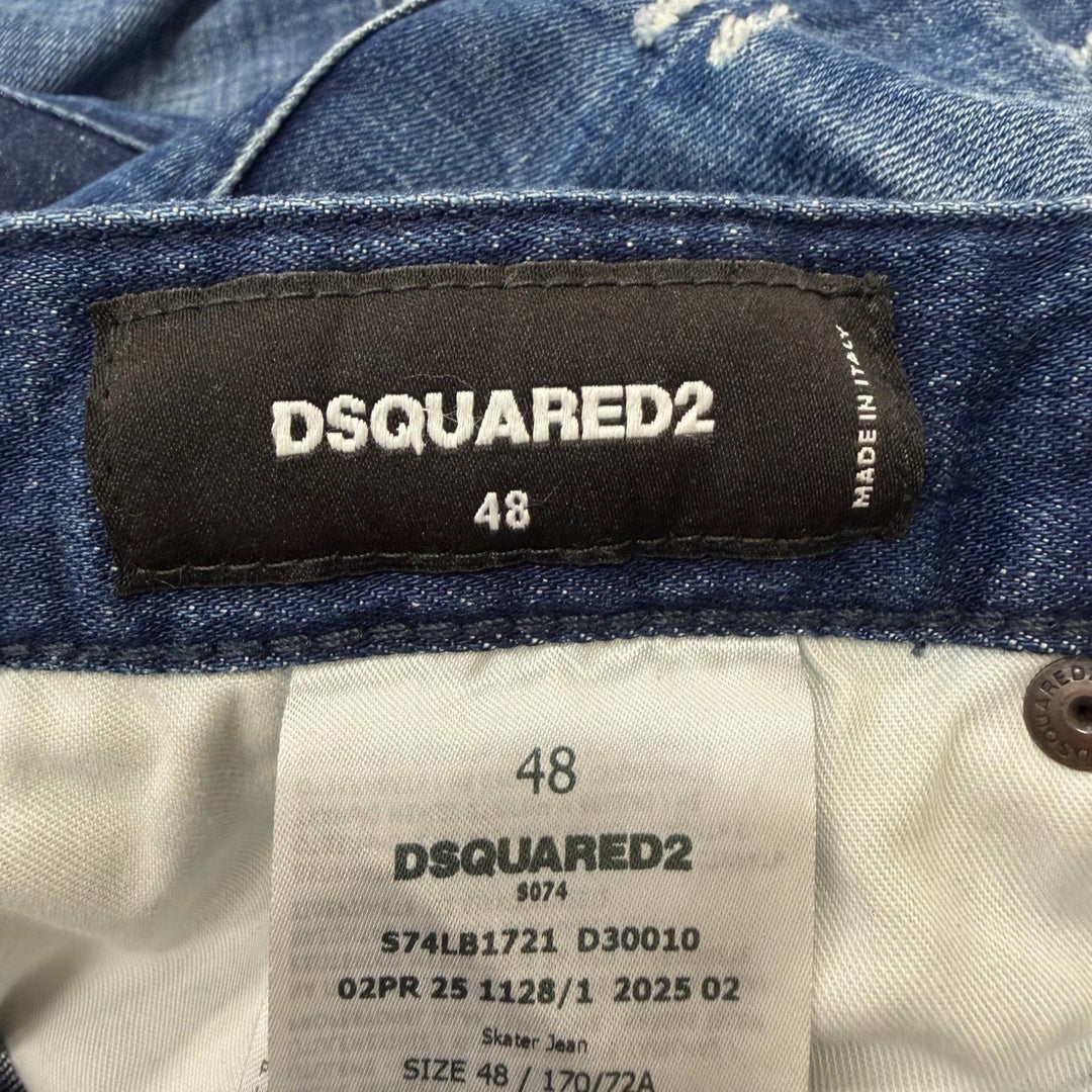 Great DSQUARED2 Denim pants Skater Jean D2 logo leather patch