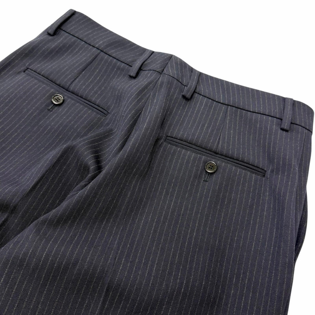 Pristine CELINE slacks Striped Pattern Navy wool mens 46 2P085449K