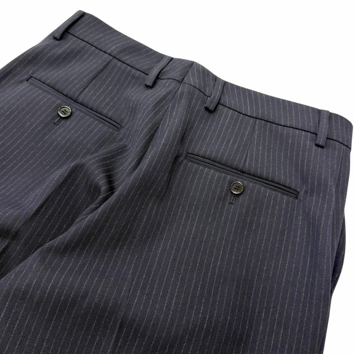 Pristine CELINE slacks Striped Pattern Navy wool mens 46 2P085449K