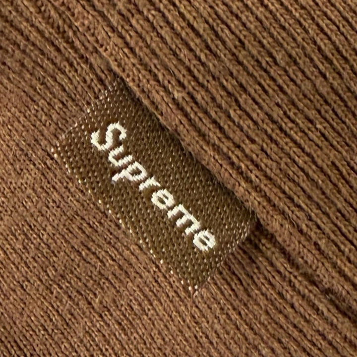 Excellent Supreme sweat Crest Crewneck Logo print Brown cotton mens L