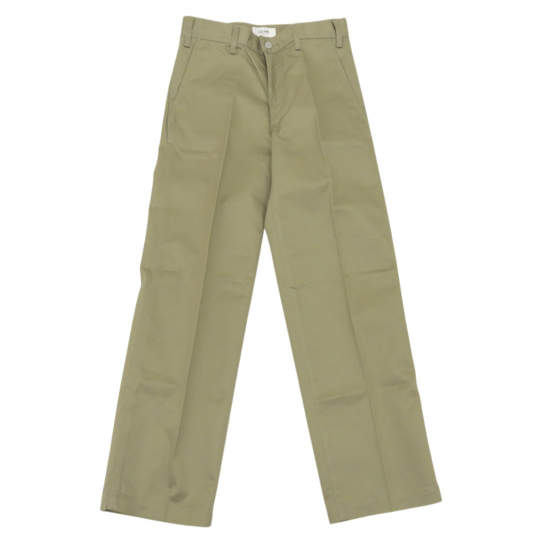 Excellent CELINE Straight-leg chinos beige cotton Women 25 AP157241