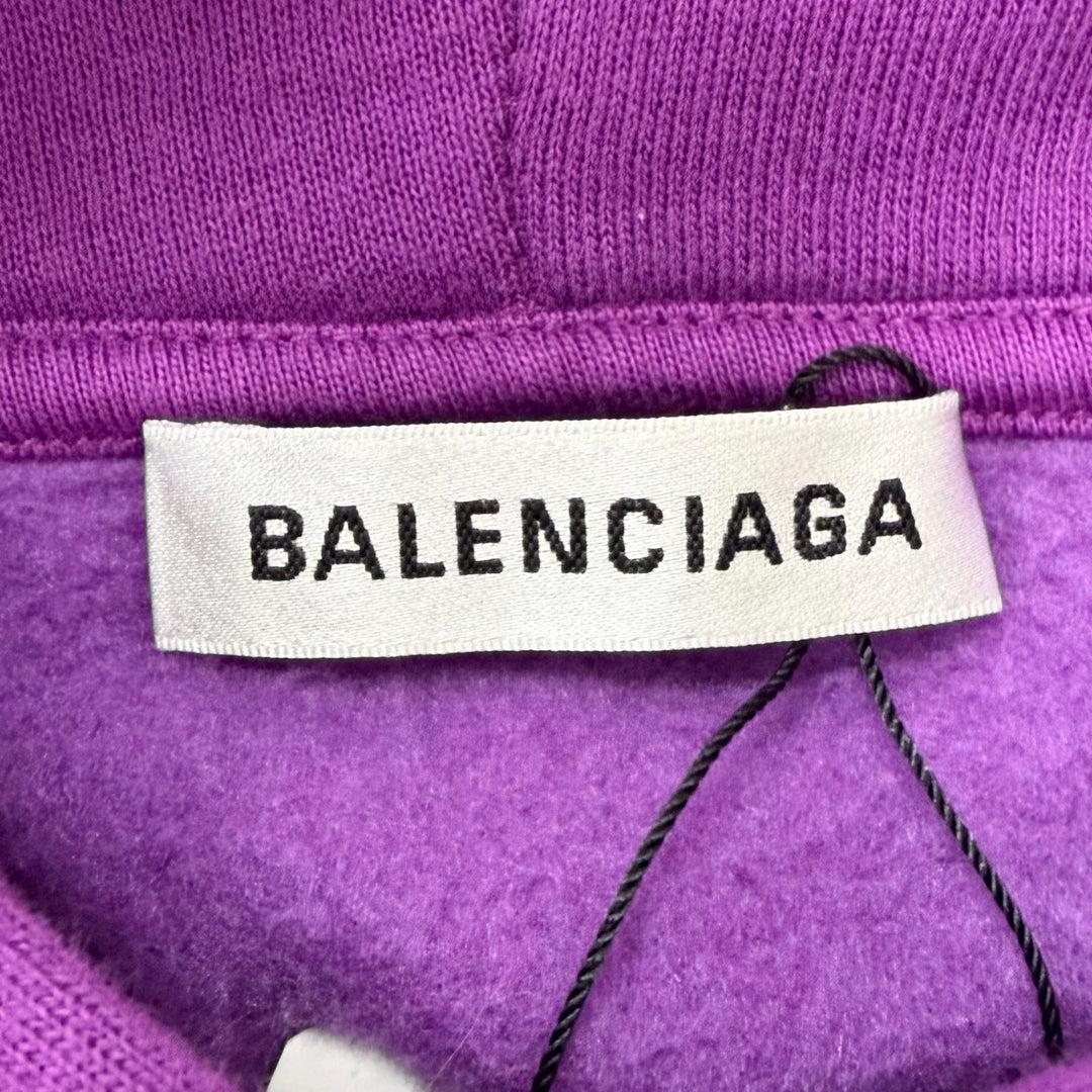 Great BALENCIAGA hoodie Back logo print pullover hoodie purple