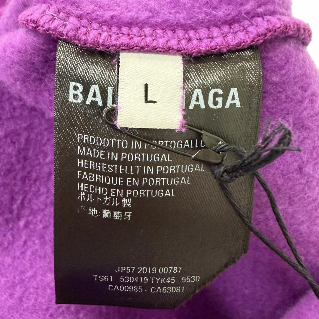 Great BALENCIAGA hoodie Back logo print pullover hoodie purple