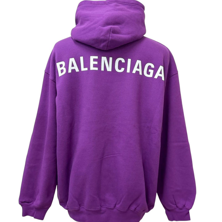 Great BALENCIAGA hoodie Back logo print pullover hoodie purple