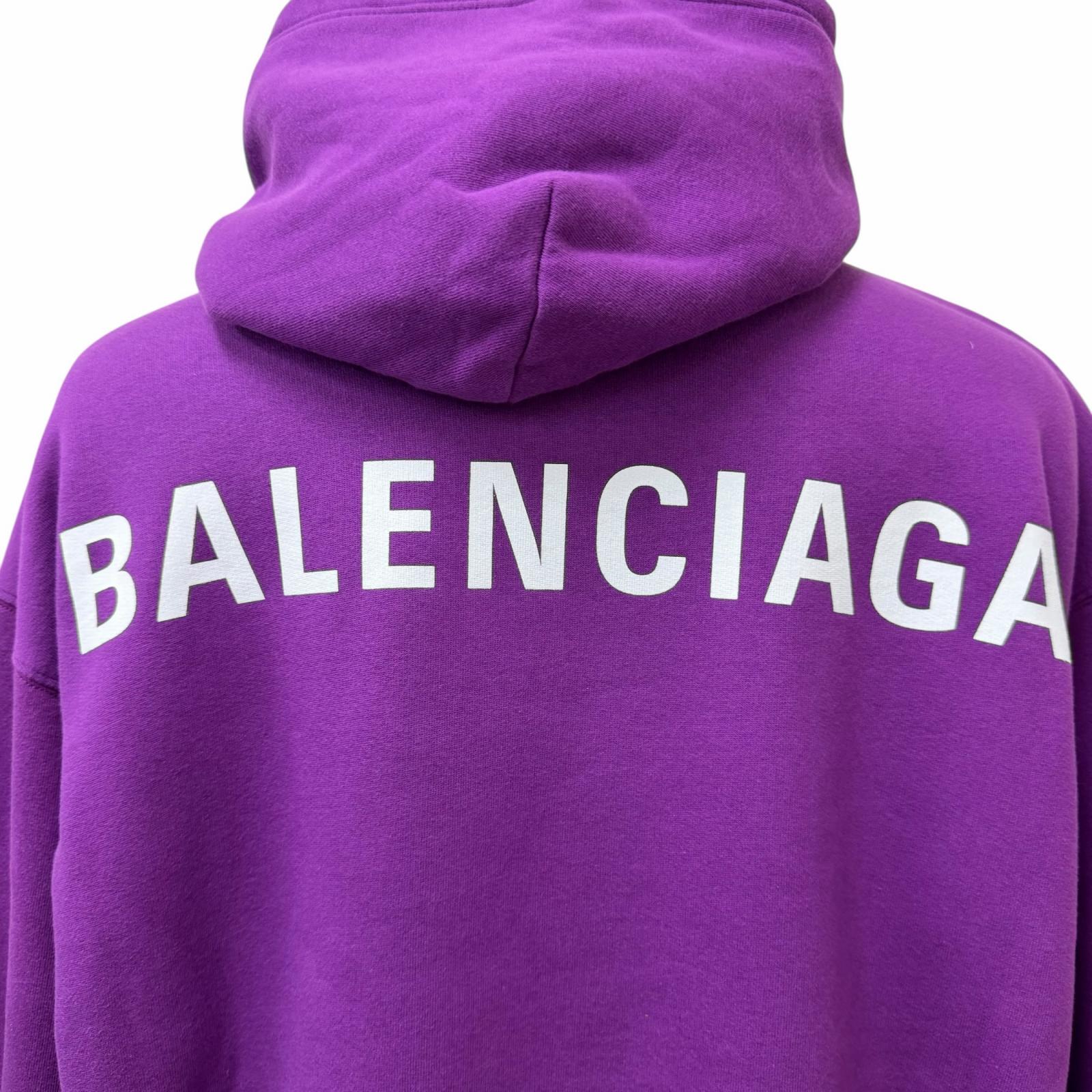 Great BALENCIAGA hoodie Back logo print pullover hoodie purple