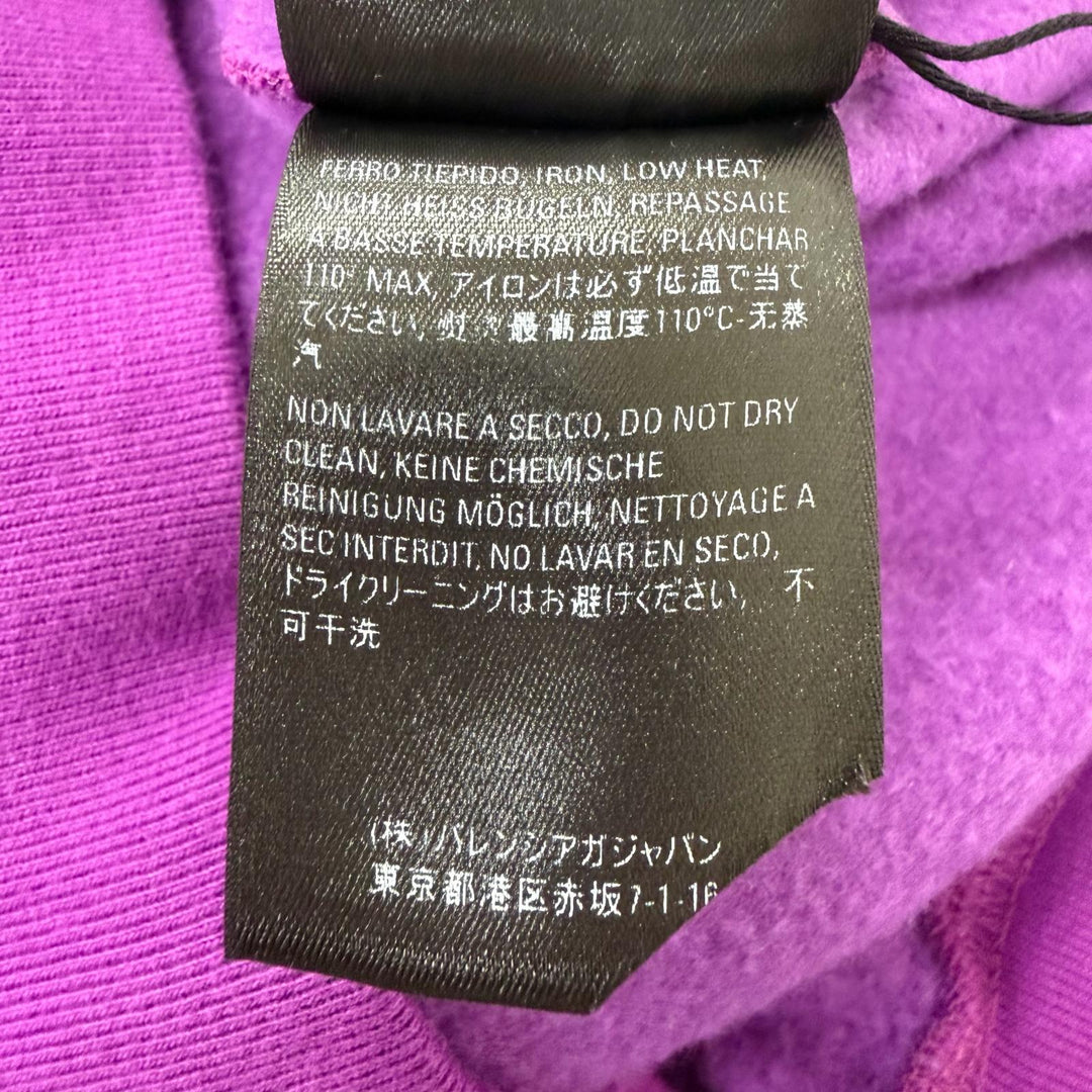 Great BALENCIAGA hoodie Back logo print pullover hoodie purple