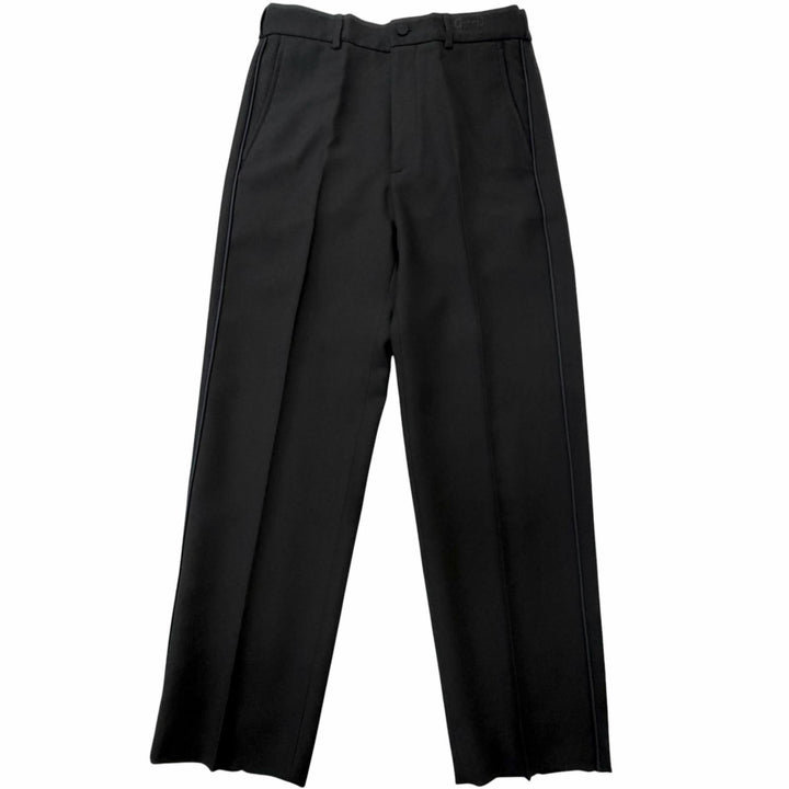 Pristine GUCCI Pants Logo embroidered side stripe slacks black