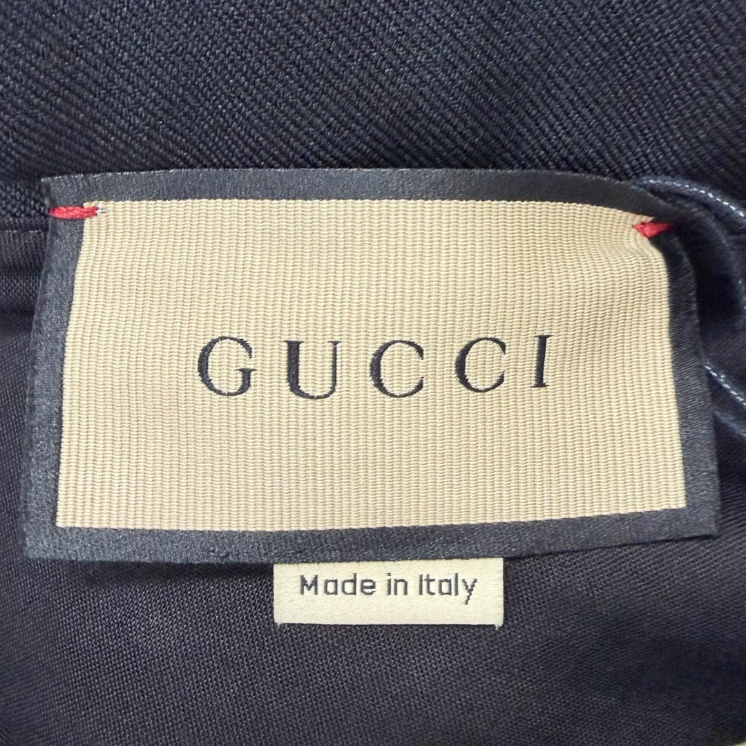 Pristine GUCCI Pants Logo embroidered side stripe slacks black