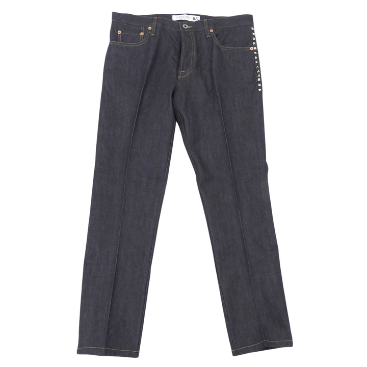 Excellent VALENTINO Denim pants Rock studs Indigo cotton mens 30 LV3DEC7J1VL